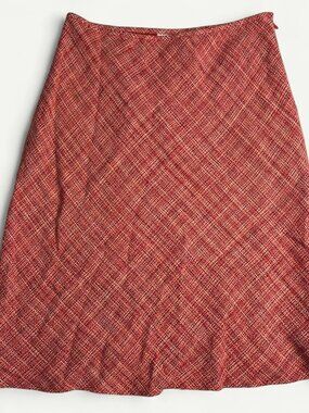 LOFT Petite Women's Red and Orange Skirt
